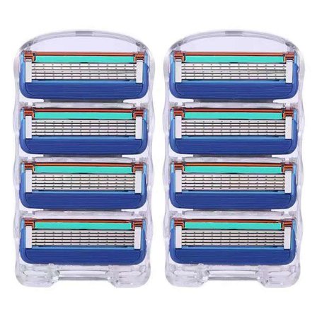8-pack Rakblad för män, passar Gillette ProGlide rakhyvel med 5 blad, närmare rakning med precisionstrimmer och smörjande remsa