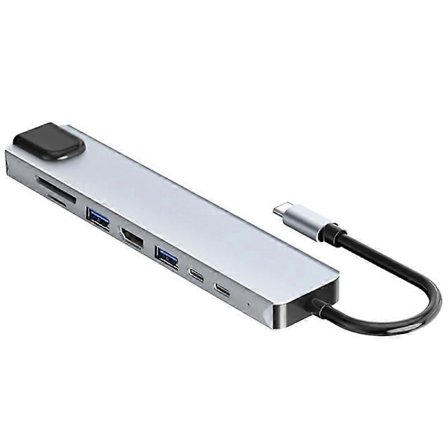 Tyyppi A 2017L Tyyppi-C - Tyyppi-Cx2+USB2.0+HD+USB3.0+TF/SD+Verkkokortti 100Mbps USB-keskitin kannettavalle puhelimelle