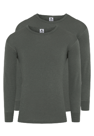 Dovre 2-pack Långärmade T-shirts | Merinoull Vit Underlinnen & Herr Grön L