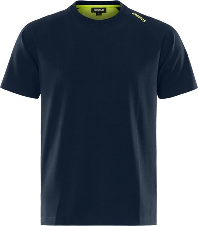 Fristads Herr Heavy T-shirt stretch 7553 GTME, Mörk marinblå/Neongul