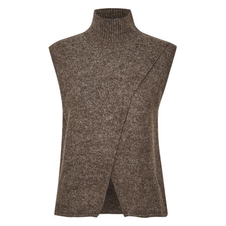 Kaffe Knit Vest Brun, Dame Rullekraver, Størrelse: L