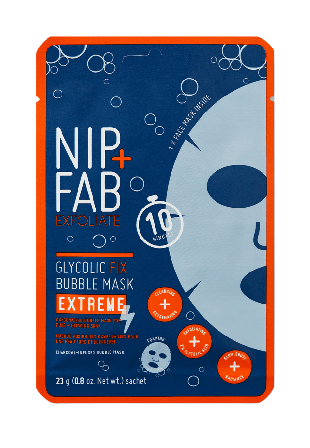 Nip+Fab Glycolic Extreme Bubble Sheet Mask Ansiktsmask & peeling Dam 1 ST