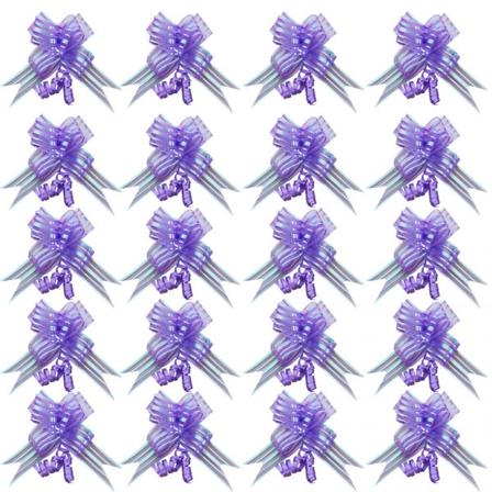 20 st Organza tröja rosetter Blomband Bröllopspresentpapper DIY 50mm Lila