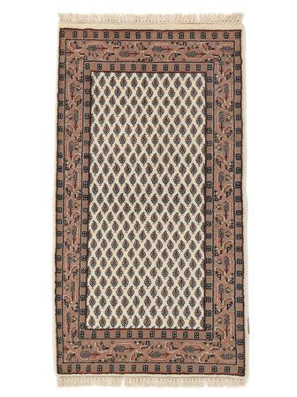 Hand Knotted Mir Indo Rug 73X134 Wool Brown/Black Small
