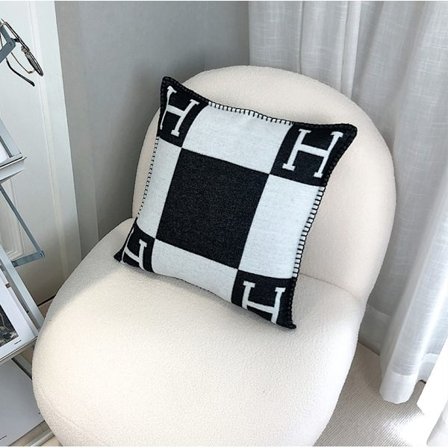 Skandinaavinen H-muotoinen tyyny Lumbar-tyyny Auton tyyny Villa neulottu tyyny - Musta (tyynyydin mukana)