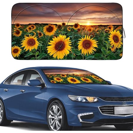 Bilsolskydd, Attraktivt solskydd för bilfönster, Reducera temperaturen inuti bilen för att skydda interiören, Lämplig för SUV:ar, 150x70CM