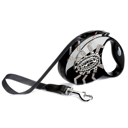 Flexi - Glam Spider 3 m - Svart - Hundkoppel