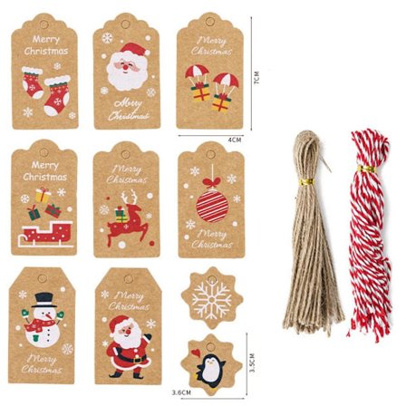 God Jul Kraftpappersetiketter Xmas tree hängande etikett 6 6