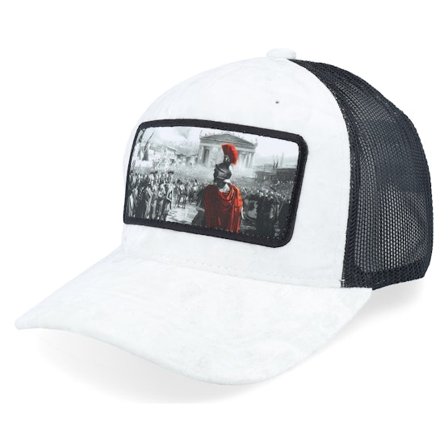 Calza Pennello - White trucker Czapka Z Daszkiem - Spartan King Velvet White/Black A-Frame Trucker @ Hatstore