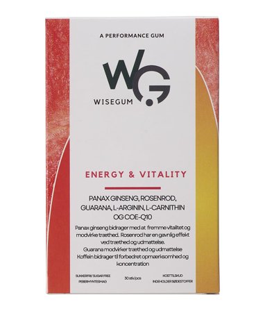 WiseGum Energy & Vitality 30 stk, Helse & Madvarer, Ingredienser, Q10