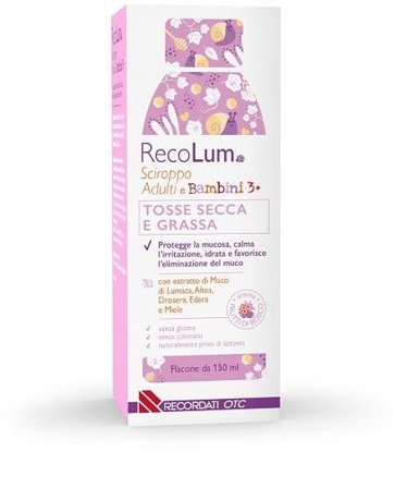 RecoLum Sciroppo Tosse Secca e Grassa 150ml Adulti e Bambini 3+