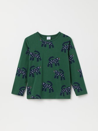 Polarn O. Pyret - Wolf long-sleeve top - 98 - Childrenswear - green