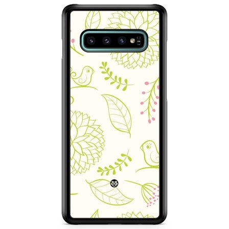 Bjornberry Skal Samsung Galaxy S10 - Blomster Grön