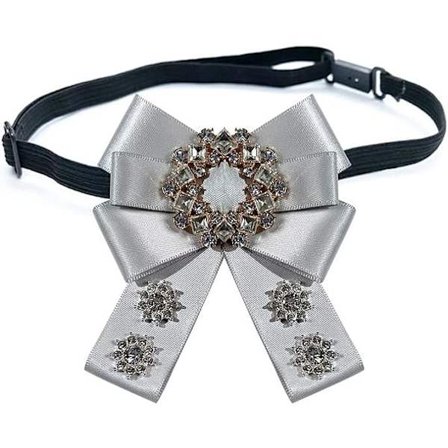 Siden slips, koreanskt band, tyg slips, rosett slips, glänsande strass blomma broscher nålar, mode brittisk stil skjorta corsage bröllop fest smycken 