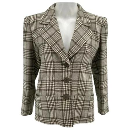 Yves Saint Laurent Vintage, Pre-owned Wool outerwear Grijs, Dames, Maat:S