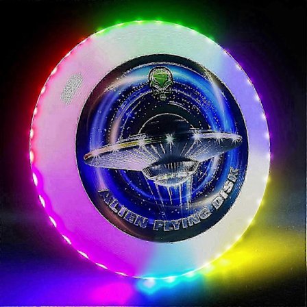 Selvlysende LED Frisbee - 38 RGB LED-lamper, 7+5 lysmoduser, oppladbar, IP65 vanntett utendørsleketøy for voksne og familie/