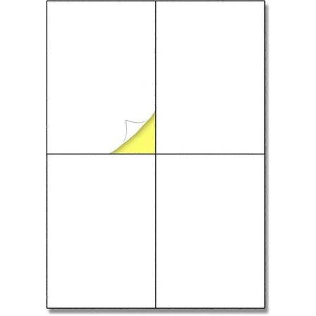 25 Ark - Store Klistremerker Etiketter Hvite A4, for Bokser/Post/Frakt - 4 per Ark, 148,5 x 105 mm (A6)