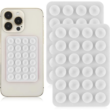 2 stk. Silikone Sugekop Mobilcover Selvklæbende Fæste, Sugekop Mobilcover Fæste Skridsikker Håndfri Fæste (Hvid)