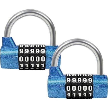 Sininen 5-numeroinen koodilukko (2 kpl) - 6,5 x 2,5 cm -