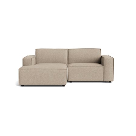 Lyon Lille Chaiselong Sofa, Venstrevendt - Aragon Grå/Beige, Kompakt Design 225x160x80cm - Perfekt til Små Stuer & Studielejligheder
