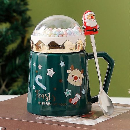 Keramisk mugg med lock - Använd med kaffe, te och mjölk