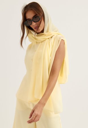 Bubbleroom Occasion - Chiffon Shawl - Butter Yellow