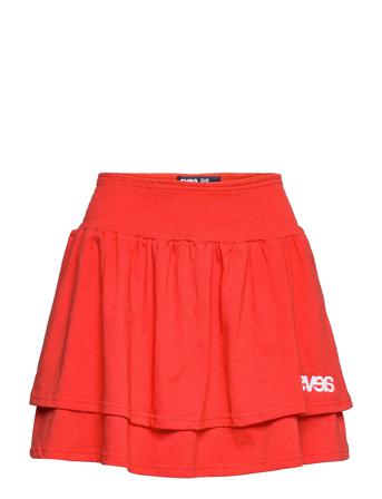 Flounce Mini Skirt Kort Nederdel Rød Svea