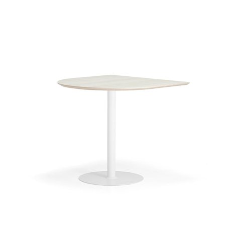 Bar table METRIC, semi-oval, 1000x1000x900 mm, white/ash
