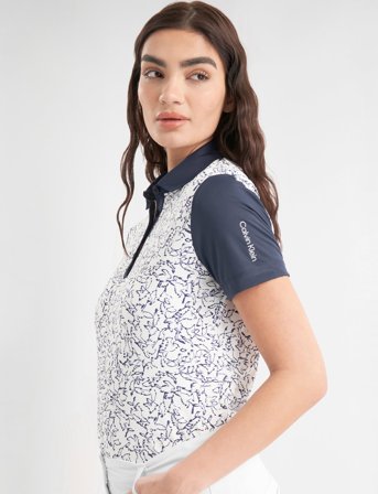 Calvin Klein Golf Harmony Printed S/S Shirt - White - S