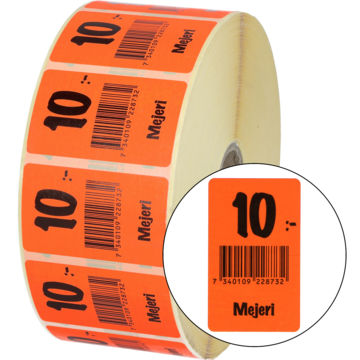 Etikett Meieri 10 kr