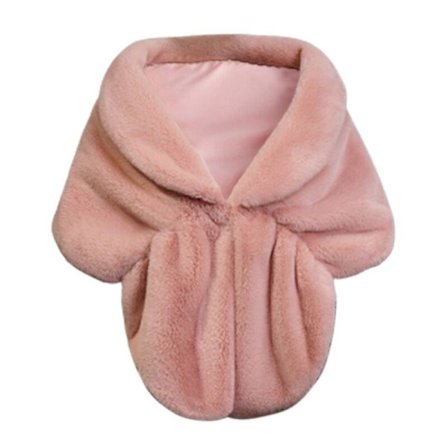Vinter Elegant Dame Imitert Pels Kappe Brud Imitert Pels Frakk Kvinner Bryllup Sjal Aften Fest Wraps Slim Pels Skulder Kapper