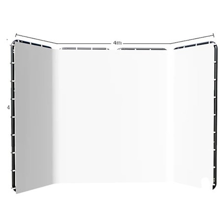 Valokuvaustausta-teline, säädettävä korkeus, vihreä taustakangas, 240x400cm Valkoinen