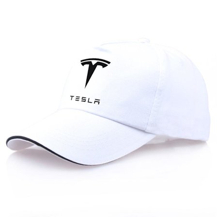 Store Black Friday Tilbud! Bil Tesla Baseball Cap Herre Cap til Mænd Kvinder Unisex Tesla Baseball Cap til Mænd Bilfans Hatte, biała