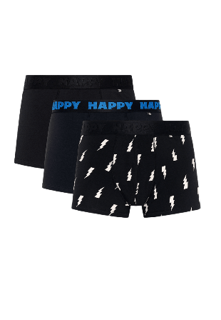 Happy Socks 3-Pack Black and White Short Boxers Kalsonger Herr Svart XL
