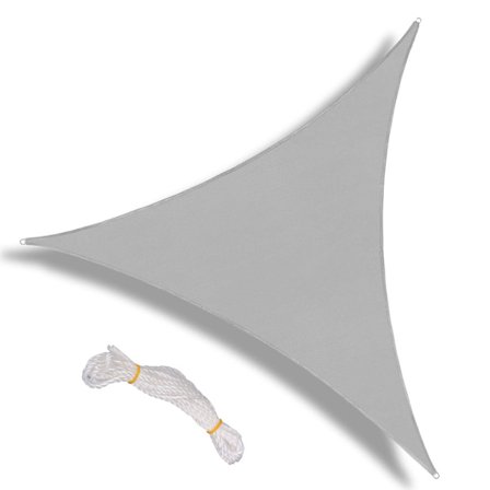 Seilduk Polyester Oxfordduk Grå UV-blokkerende Solseil for uteplass Hage Park Lekeplass Gressplen 8x8x8ft