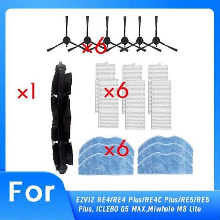 Tillbehör för EZVIZ RE4/RE4 Plus/RE4C Plus/RE5/RE5 Plus/ICLEBO G5 MAX/Miwhole M8 Lite Dammsugare