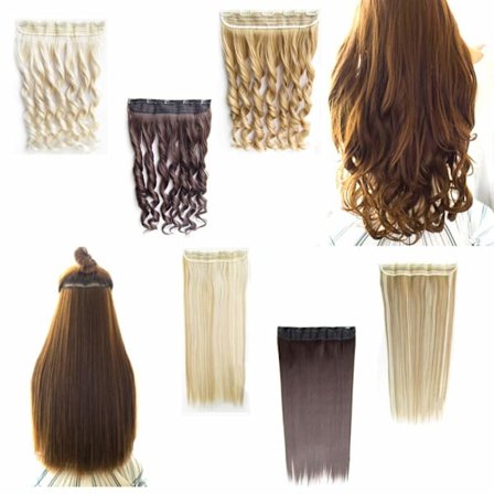 Clip-on / Hair extensions krøllet & lige 70cm - Flere farver