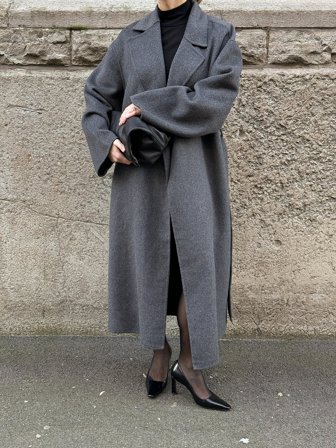 NA-KD Double faced wool blend coat - Premiumqualität - Grau - EU 40