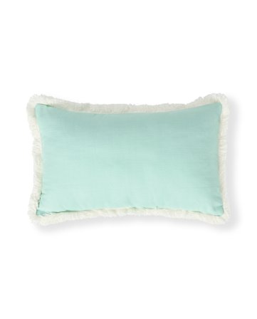 Lexington Hør/bomuld frynse pude 30x50, grøn