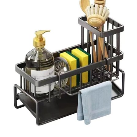 Lollanda Oppvaskstativ med dryppbrett, rustfritt stål og rustbeskyttelse, håndkleholder for bad og kjøkkenvask