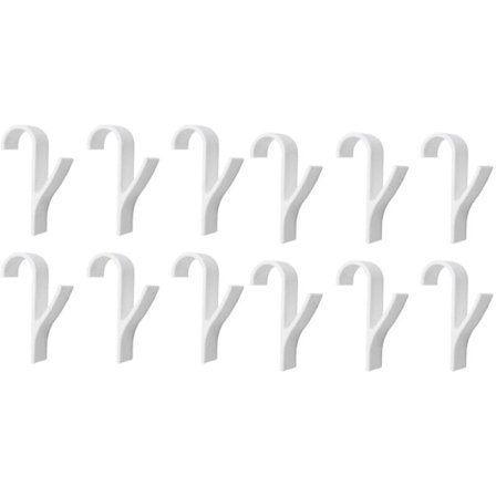 12 stk. Høj kvalitet Håndklædeholder, Rørformet Badekrog Holder til Radiator, Badeværelse Hylde Radiator Cover Krog Tilbage-Hvid