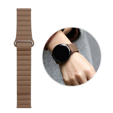 Garmin Vivomove 3S klockarmband i äkta läder - Khaki