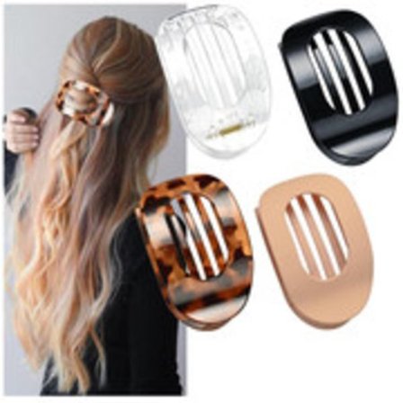 Nye 4 stk. flade hårklemmer til kvinder, buet design, hårklemmer til at ligge, løbe - matte stærke greb hårklemmer til tyndt, tykt hår