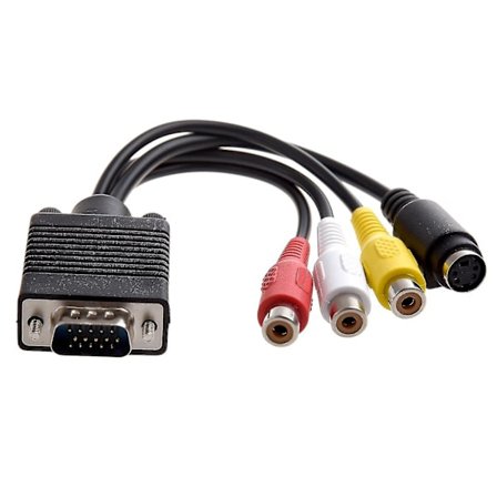 VGA-adapter til TV S-video RCA ut-kabel for PC-video