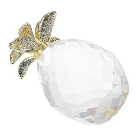 Krystal Ananas Ornament Bordplade Dekor Moderne Stil Husejere 4,5x4,5x6,48cm Boligdekoration 1 stk