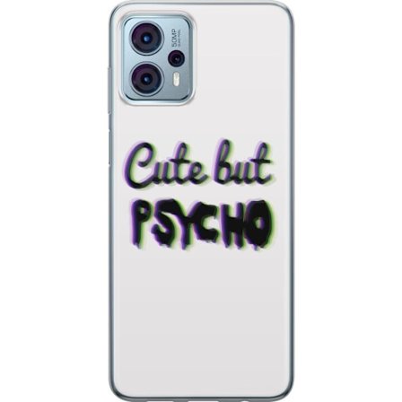 Kompatibel Mobilcover til Motorola Moto G23 Rainbow-farvet legetøjsfigur med et glad ansigt og farverige cirkler i en legesyg studieillustration