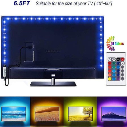 LED-stripe lys 6ft for 40-60in TV, USB LED TV bakgrunnsbelysning KLB