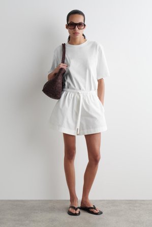 COS Women's Drawstring Cotton Shorts in White