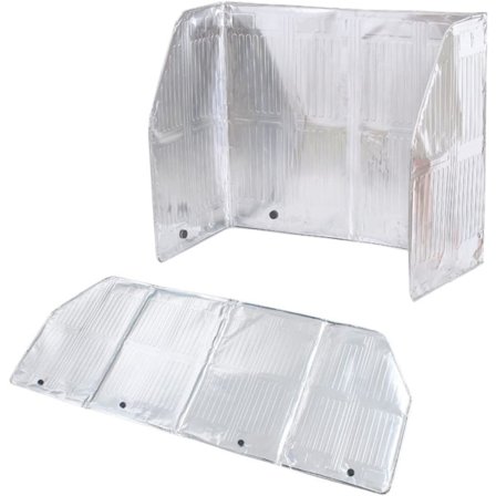 Skydd mot stänk i silver, stänkskydd i aluminiumfolie, 3-sidig skärm, stänkskydd för kök, spis, stekpanna