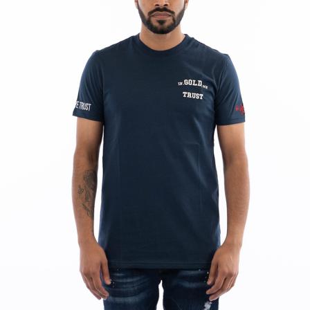 In Gold We Trust, The Pusha T-shirt Blauw, Heren, Maat:XL